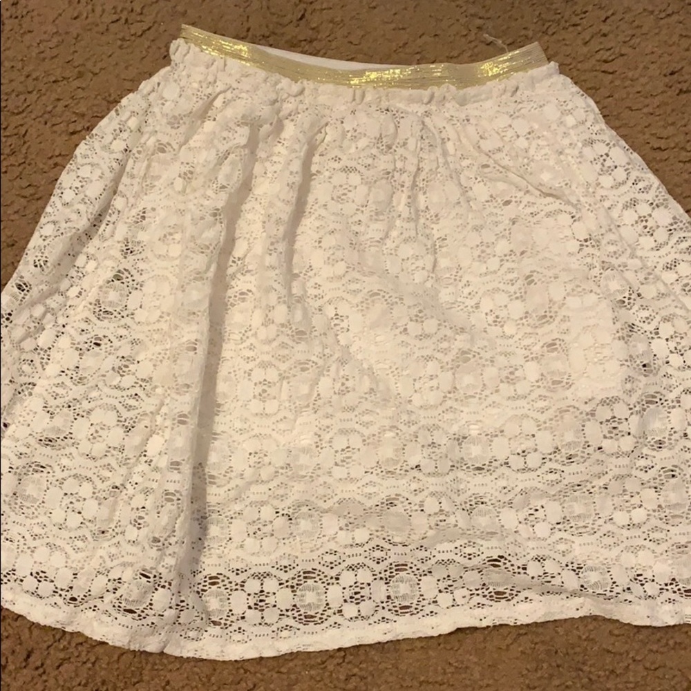 white lace skater skirt